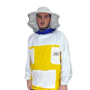 Pčelarska bluza sa skidanjem šešira (žuto-bela) [keper]